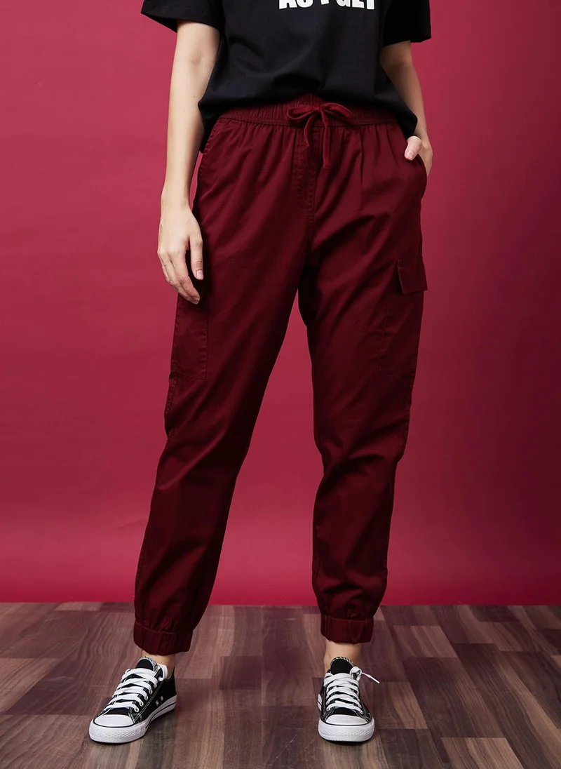 globus Globus Women Pure Cotton Cargo Trouser